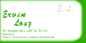 ervin losz business card